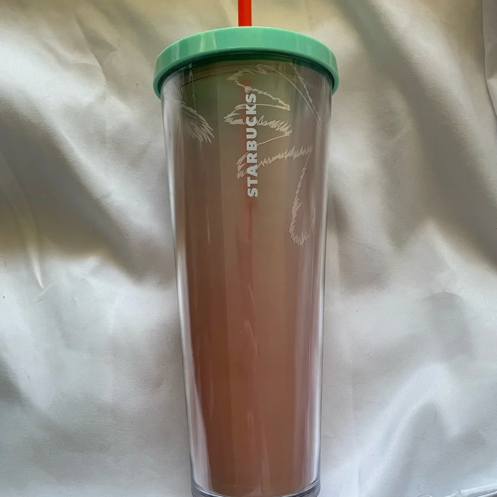 NEW Starbucks Los Angeles Pink/Palm Trees Venti Cold Cup Tumbler (24 oz)